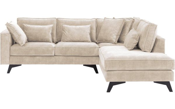 Goossens Bank Chambre bruin, stof, 2-zits, elegant chic met ligelement rechts