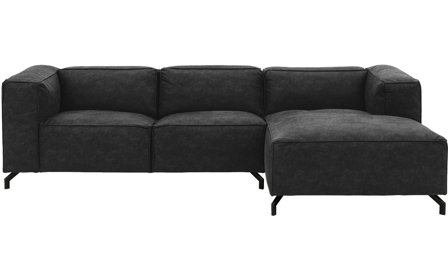 Goossens Bank Calvin antraciet, micro leer, 2,5-zits, modern design